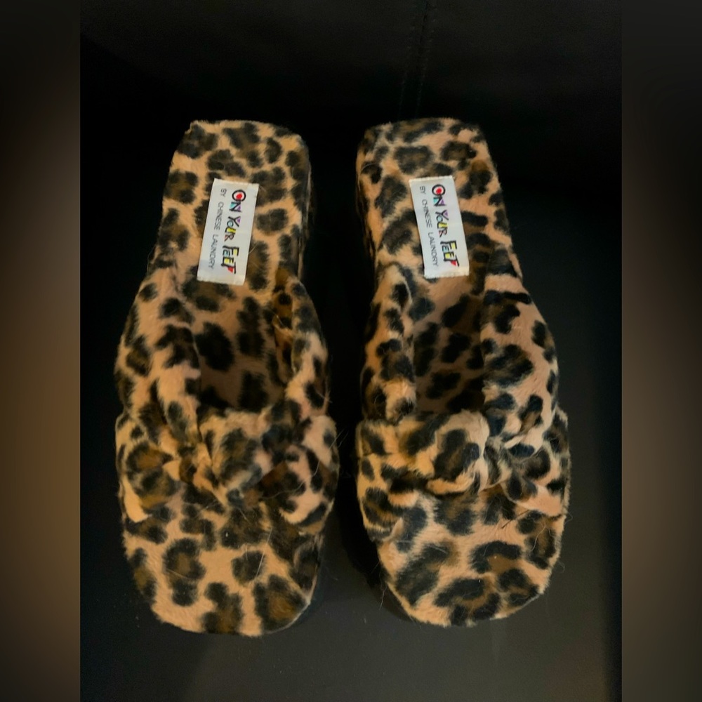 💖Y2K cheetah platform shoes